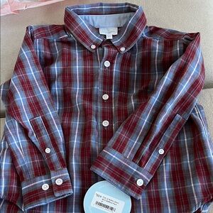 Little English Red & Blue Plaid Button-Down Shirt size 4 T. NWT